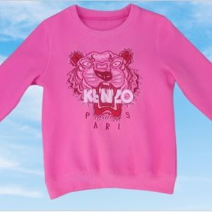 Kenzo Paris Pullover Sweater Sweat Shirt Tiger Embroidered Pink Women's dopamine